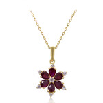 Collana in oro con Rubino Mozambico AAA (CIRARI)