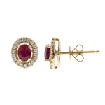 Pendientes en oro con Rubí de Mozambique AAA