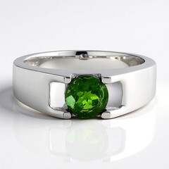 Anello in argento con Diopside Russo