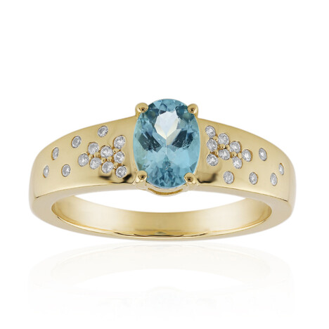 9K Teal Tourmaline Gold Ring (Mark Kaufman)