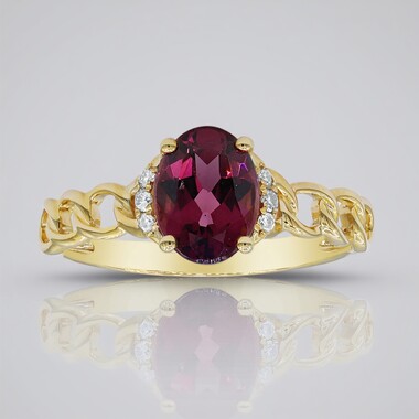 Anillo en oro con Rodolita