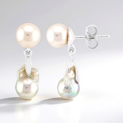 Orecchini in argento con Perla Akoya Blu Platino (TPC)