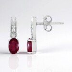 Boucles d'oreilles en argent et Rubis de Madagascar