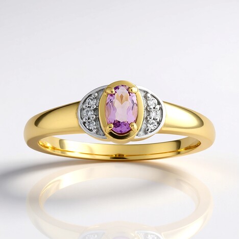 Anello in oro con Scapolite Porpora