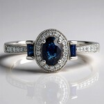 Anello in oro con Zaffiro Ceylon Blu