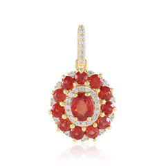 Tansania-Rubin-Silberanhänger