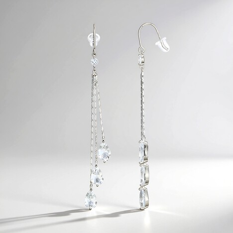 Orecchini in argento con Topazio Bianco