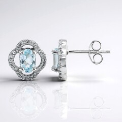 Orecchini in argento con Topazio Blu Svizzero