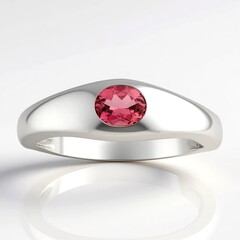 Anello in argento con Tormalina Rosa Brasiliana (Pallanova)