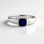Anello in argento con Zaffiro Blu del Madagascar