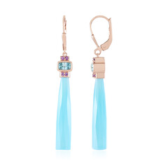 Pendientes en plata con Calcedonia azul