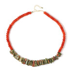 Collar en plata con Cuarzo naranja (Riya)