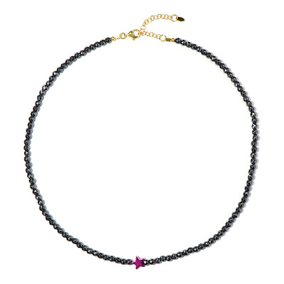 Collier en argent et Hématite pourpre