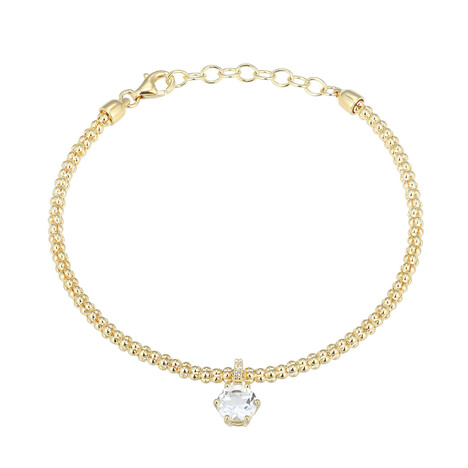 Zilveren armband met een witte topaas