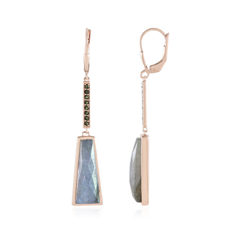 Orecchini in argento con Labradorite Verde Maniry (KM by Juwelo)