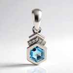 Ciondolo in argento con Topazio Blu Svizzero (Pallanova)