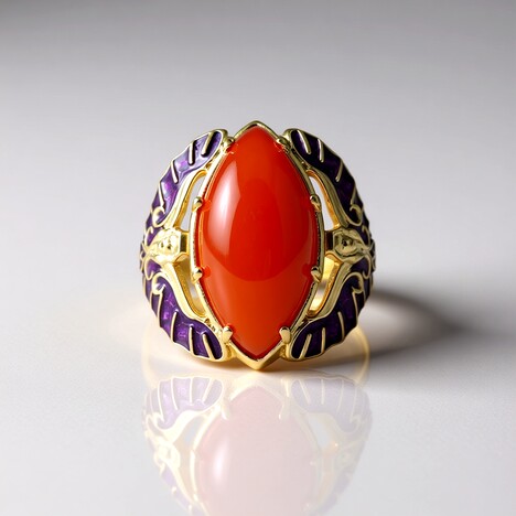 Anello in argento con Corniola (Adela Silber)