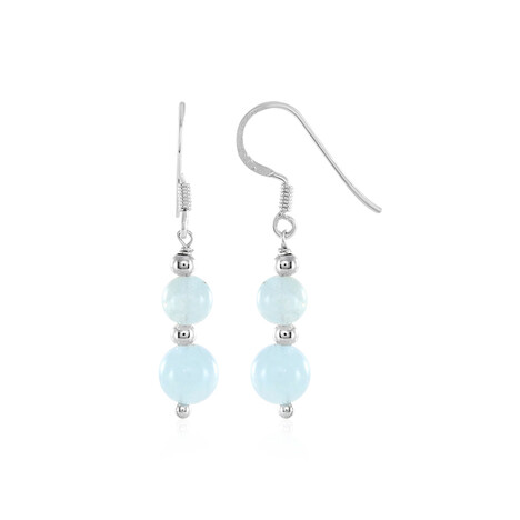 Zilveren oorbellen met aquamarijnstenen