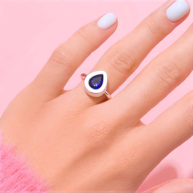 Anillo en plata con Cuarzo Místico azul (MONOSONO COLLECTION)