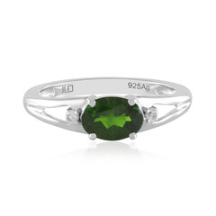 Anillo en plata con Diópsido de Rusia
