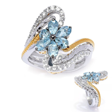 Aquamarin-Silberring (Gems en Vogue)