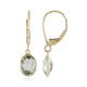 9K Green Amethyst Gold Earrings