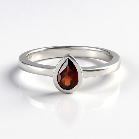 Bague en argent et Grenat du Mozambique