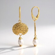 Pendientes en plata con Perla blanca Freshwater (MONOSONO COLLECTION)