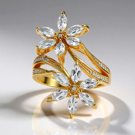 Bague en argent et Topaze blanche