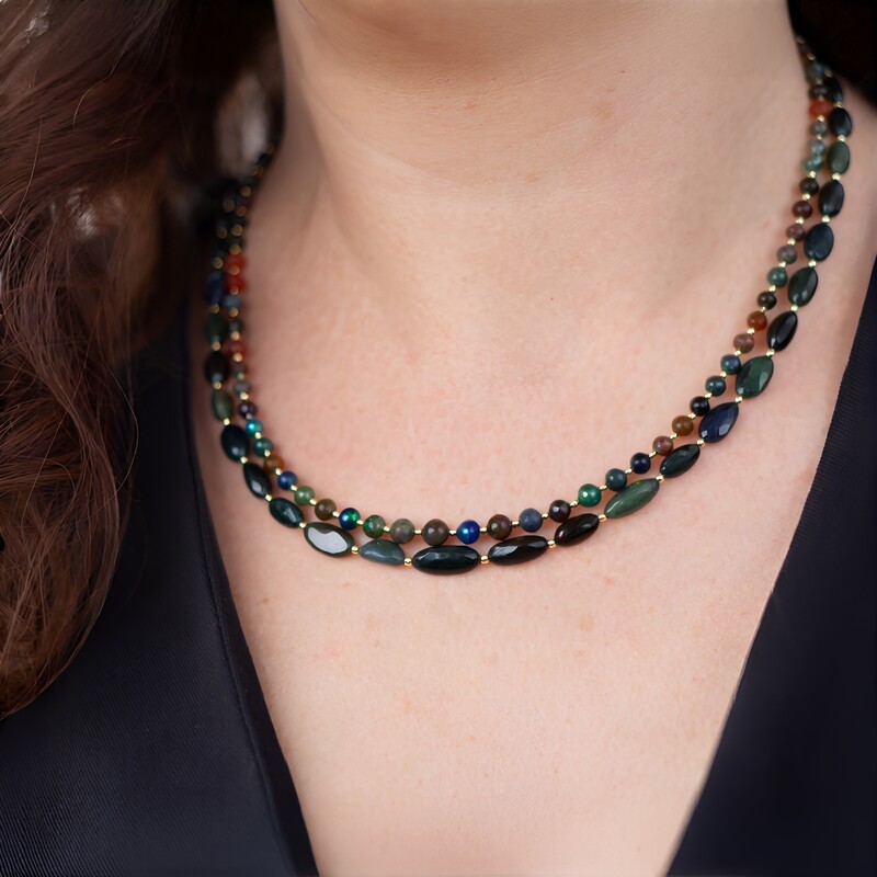 Collar en plata con Ópalo de Mezezo (Riya)