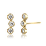 Gouden oorbellen met SI1 (H) Diamanten