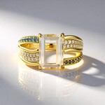 Anello in oro con Topazio multicolore dell'Ucraina (de Melo)