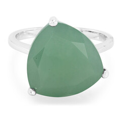 Green Chalcedony Silver Ring