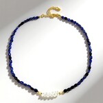 Collana in argento con Zaffiro Blu del Madagascar (Riya)