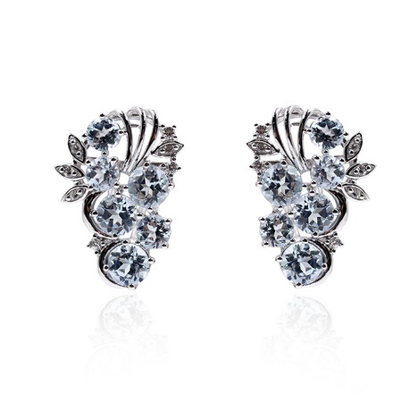 Himmelblauer Topas-Silberohrringe