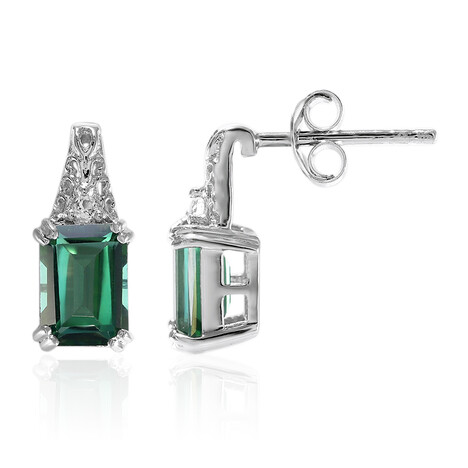 Zilveren oorbellen met Vlindergroene Topazen