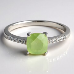 Anello in argento con Prehnite