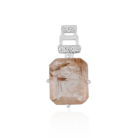 Pendentif en argent et Quartz rutile cuivré