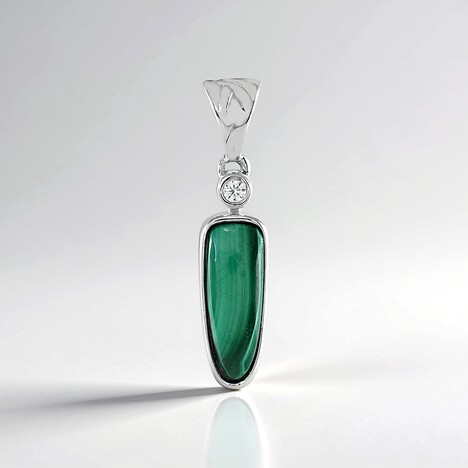 Ciondolo in argento con Malachite (MONOSONO COLLECTION)