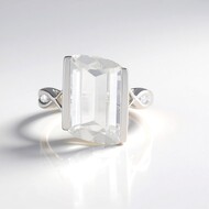 Bague en argent et Quartz blanc