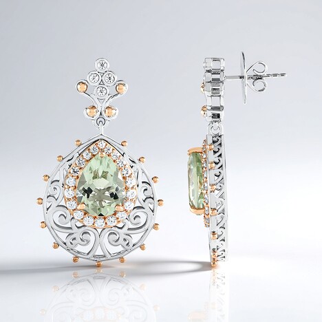 Orecchini in argento con Ametista Verde (Dallas Prince Designs)