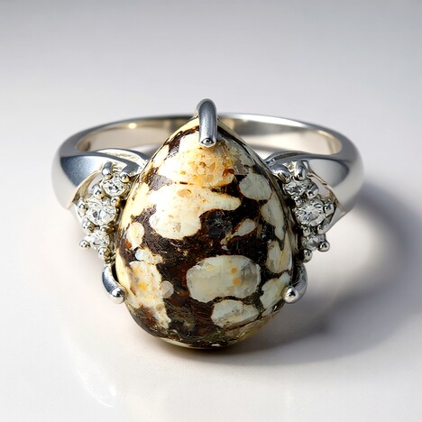 Anello in argento con Quarzo Dinosauro