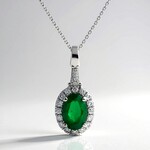 Collana in oro con Smeraldo Zambia AAA