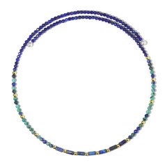 Collar al cuello en acero con Lapislázuli