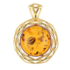 Baltischer Cognac-Bernstein-Silberanhänger