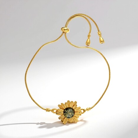 Bracciale in argento con Ambra Baltica Verde (dagen)