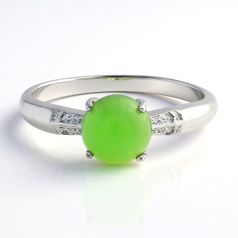 Anello in argento con Crisoprasio Imperiale