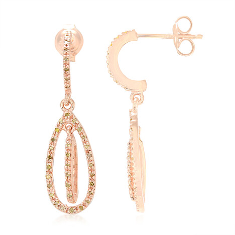 Fancy Diamond Silver Earrings