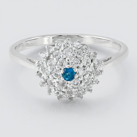 Anello in argento con Apatite Blu Royal