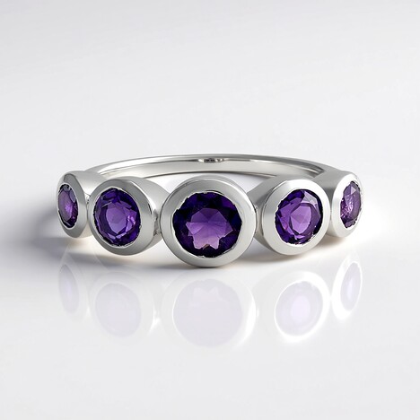 Anello in argento con Ametista Siberiana